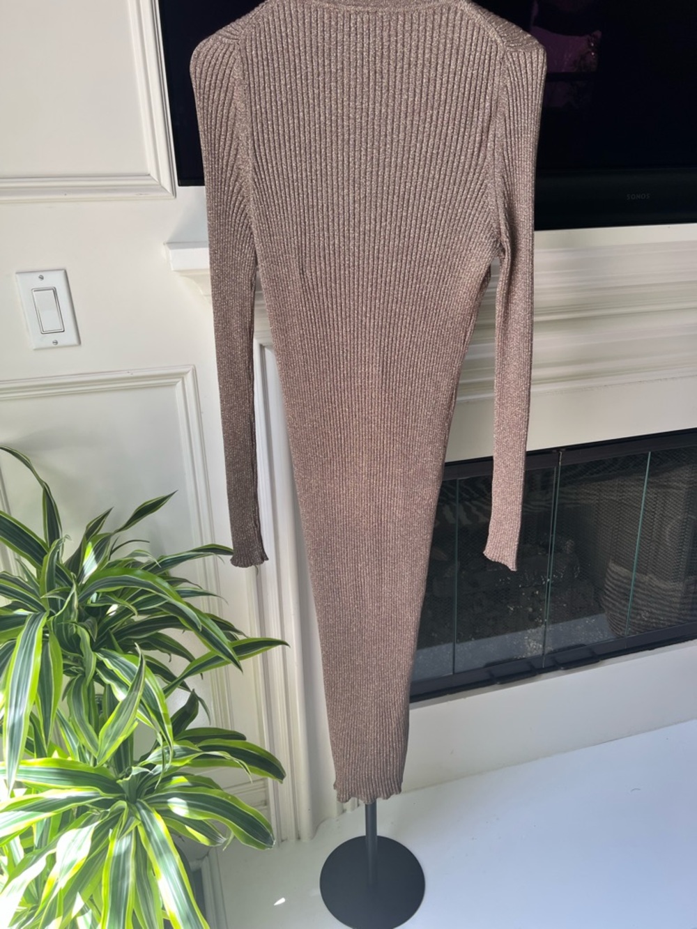 By Anthropology Shimmery Brown Ribbed Knit Dress/Duster - Picture 8 of 10